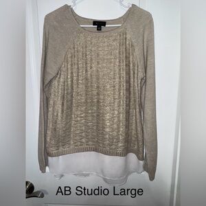 AB Studio Cream Knit Sweater